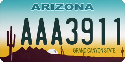 AZ license plate AAA3911
