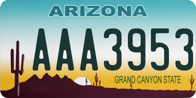 AZ license plate AAA3953