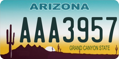 AZ license plate AAA3957