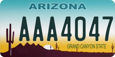AZ license plate AAA4047