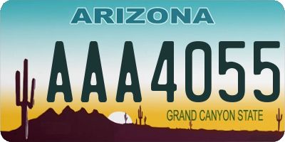 AZ license plate AAA4055