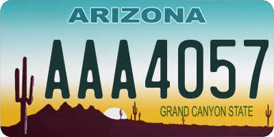 AZ license plate AAA4057