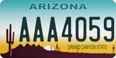 AZ license plate AAA4059