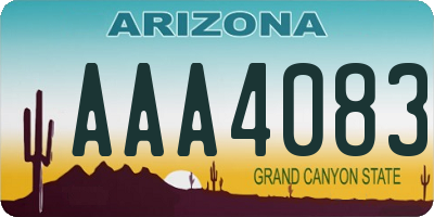 AZ license plate AAA4083