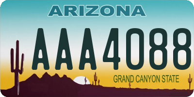 AZ license plate AAA4088