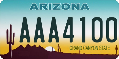 AZ license plate AAA4100