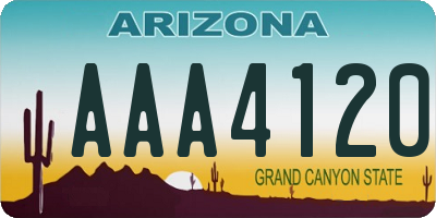 AZ license plate AAA4120
