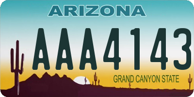 AZ license plate AAA4143