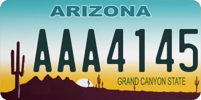 AZ license plate AAA4145