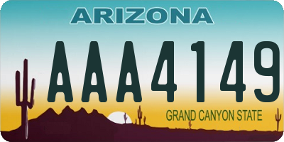 AZ license plate AAA4149