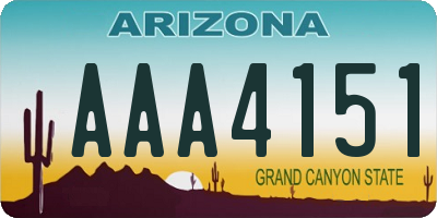 AZ license plate AAA4151