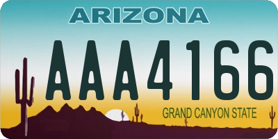 AZ license plate AAA4166