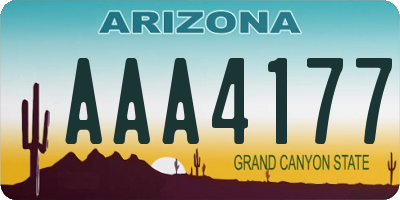 AZ license plate AAA4177