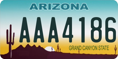 AZ license plate AAA4186