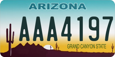 AZ license plate AAA4197