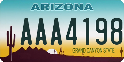 AZ license plate AAA4198