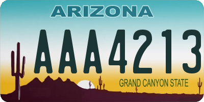 AZ license plate AAA4213