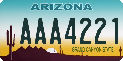 AZ license plate AAA4221