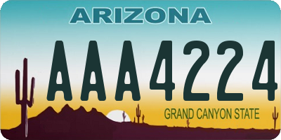 AZ license plate AAA4224