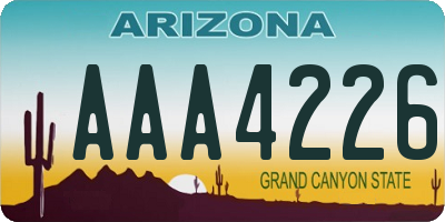 AZ license plate AAA4226