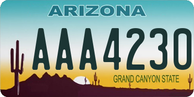 AZ license plate AAA4230