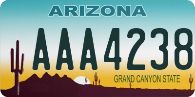 AZ license plate AAA4238
