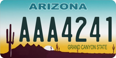 AZ license plate AAA4241