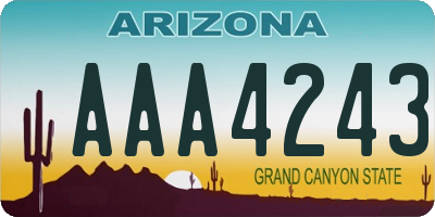 AZ license plate AAA4243