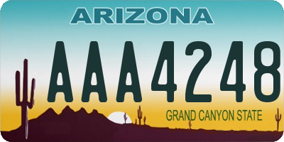 AZ license plate AAA4248