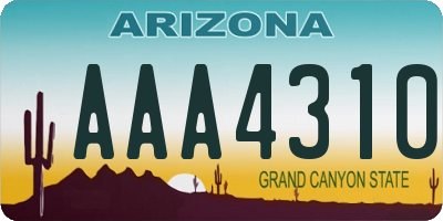 AZ license plate AAA4310