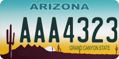 AZ license plate AAA4323