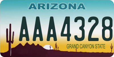 AZ license plate AAA4328