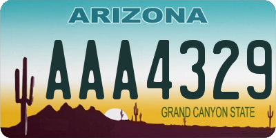 AZ license plate AAA4329