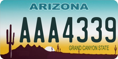 AZ license plate AAA4339