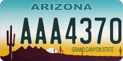AZ license plate AAA4370