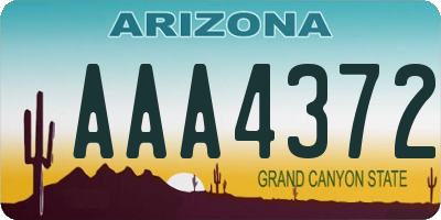 AZ license plate AAA4372