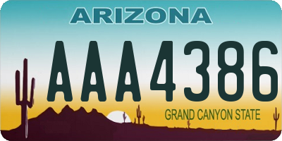 AZ license plate AAA4386