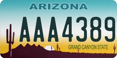 AZ license plate AAA4389