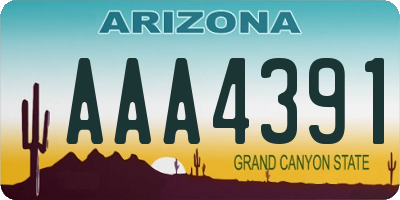 AZ license plate AAA4391