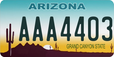 AZ license plate AAA4403