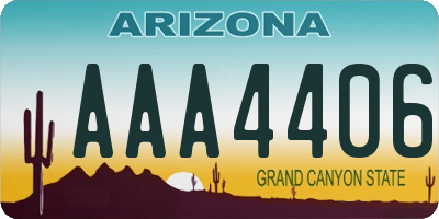 AZ license plate AAA4406