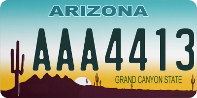 AZ license plate AAA4413