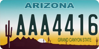 AZ license plate AAA4416