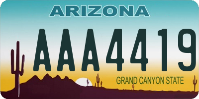 AZ license plate AAA4419
