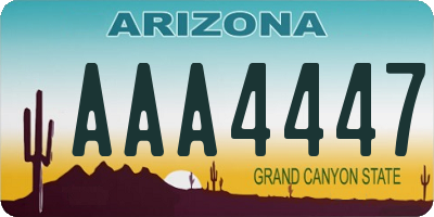 AZ license plate AAA4447