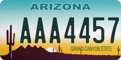 AZ license plate AAA4457
