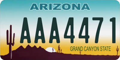 AZ license plate AAA4471