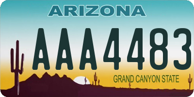 AZ license plate AAA4483