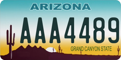 AZ license plate AAA4489