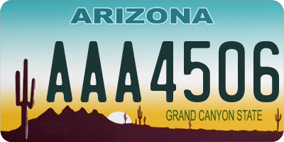 AZ license plate AAA4506